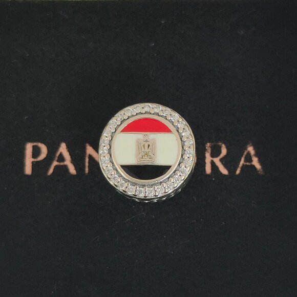 Pandora Egypt Flag Exclusive Bead Charm Sterling Silver with box - Picture 1 of 7